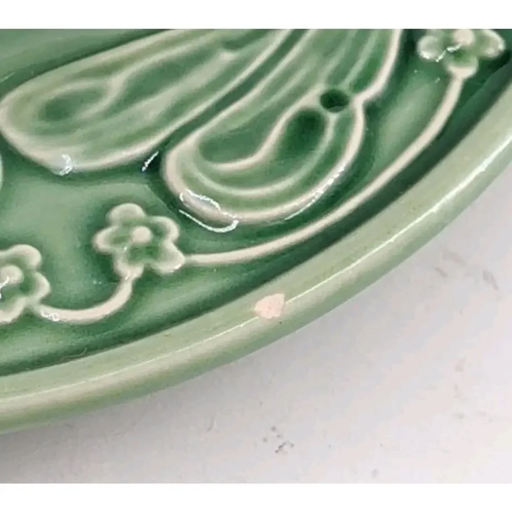 Bordallo Pinheiro Green Dragonfly Saucer Plate 6.25